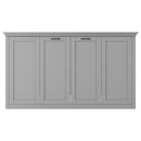 Twin Size Murphy Bed With Cabinet Storage - Gray