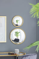 Round Mirror, Circle Mirror With Iron Frame For Living Room Bedroom Vanity Entryway Hallway