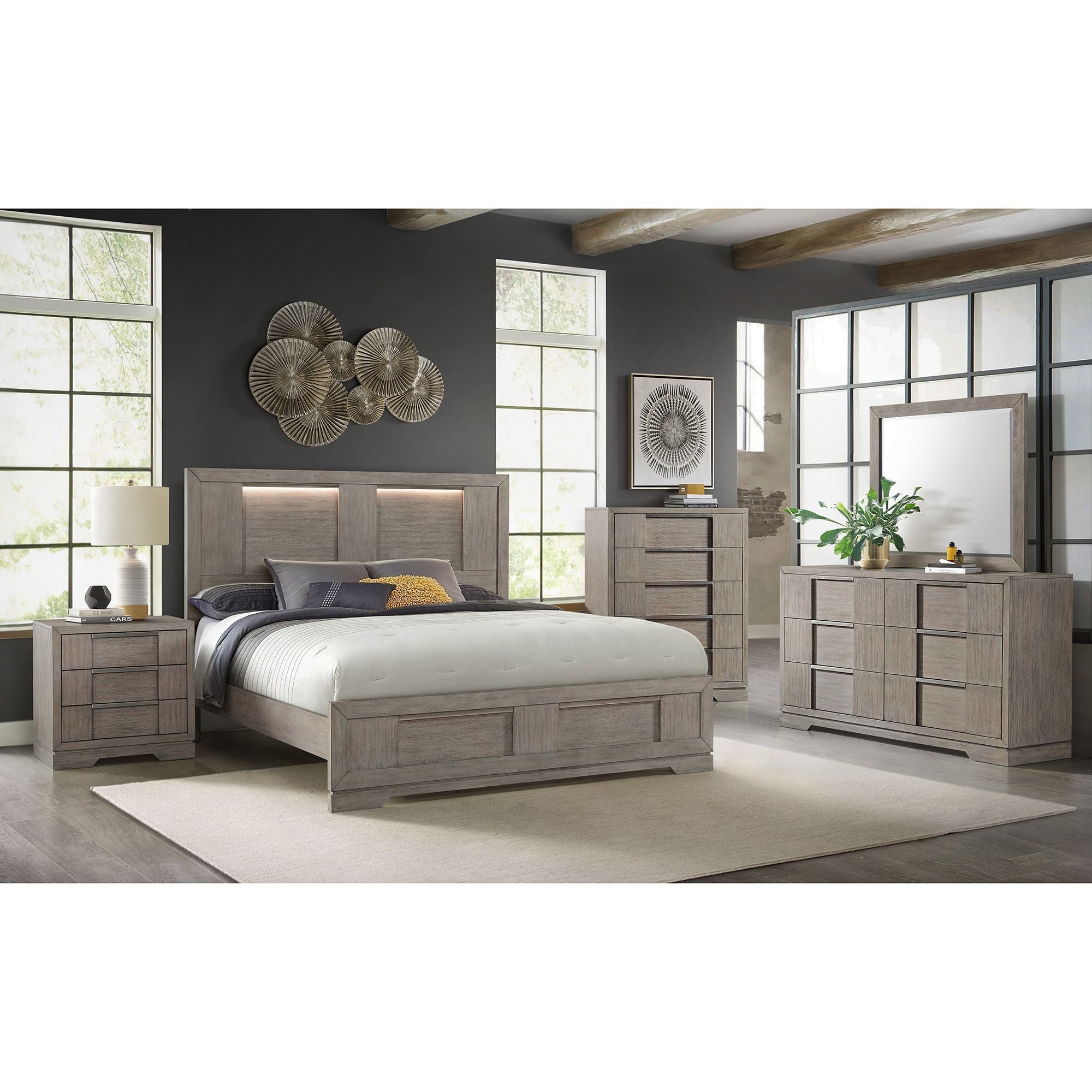 Kelis - Panel Bedroom Set With LED