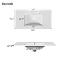 Bathroom Vanity With Ceramic Sink, Bathroom Storage Cabinet With 2 Drawers & Shelf, Freestanding Bathroom Cabinet - Blue