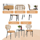 3 Pieces Of Luxury Outdoor Wicker Furniture Patio Bistro Style Table And Chair Combination, Weather Resistant PE Wicker Weave, Suitable For Garden - Black / Natural