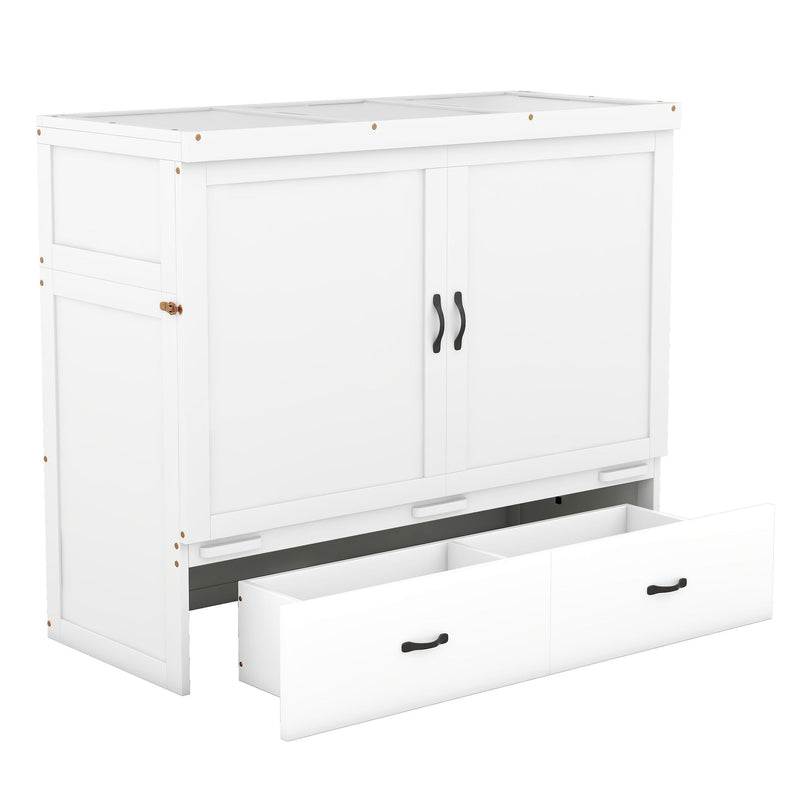 Murphy Bed With USB Port And A Large Drawer