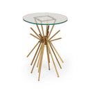 Table With Sunburst Design - Gold