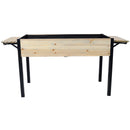 Raised Garden Bed With Metal Legs And Folding Storage Shelf