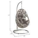 Sigar - Patio Swing Chair - Light Gray Fabric & Wicker - Atlantic Fine Furniture Inc