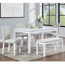 Dining Table Set With Crystal Decoration And Upholstered Chairs