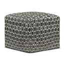 Kiana - Square Woven Outdoor / Indoor Pouf - Black / White