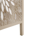 2 Door Carved Storage Cabinet With Adjustable Shelf, Accent Furniture