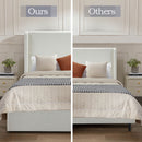 Caron - Upholstered Wingback Bed With High Headboard