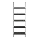 Bookshelf, Bookcase, Etagere, Ladder, 5 Tier, For Office, Marble Look Contemporary & Modern