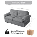 Modern Convertible Sleeper Sofa Bed With Pull-Out Queen Design, Side Storage & Thick Cushions
