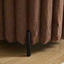 Wide Upholstered Round Pouf Ottoman Foot Rest