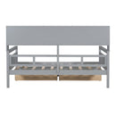 Twin size Daybed, Wood Slat Support, with Bedside Shelves and Two Drawers, Gray