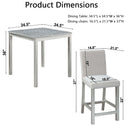 5 Piece Counter Height Table Set, Square Table And 4 Upholstered Chairs