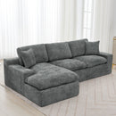 Cloud Sectional Sofa With Double Layer Cushion And Side Pockets, Free-Combined