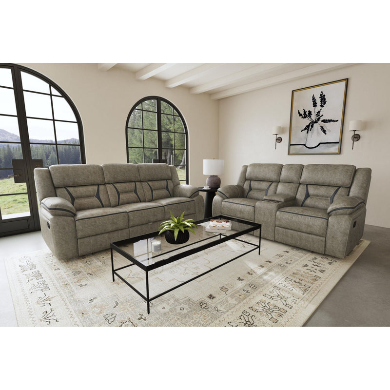 Engage - Motion Sofa With DDT, Drawer And PWS - Corral Gray