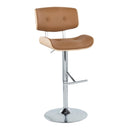 Lombardi - Contemporary Adjustable Barstool With Swivel With Straight T Footrest (Set of 2)
