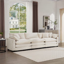 Mid-Century Modern 3 Seater Sectional Sofa With Arm And Throw Pillows