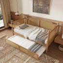Traditional Style Rattan Daybed, No Box Spring Needed