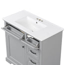36" Bathroom Vanity With Sink, 2 Tip Out Drawers, Soft Close Hinges