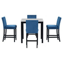 5-Piece Counter Height Dining Table Set With One Faux Marble Top Dining Table And Four Velvet Upholstered Chairs