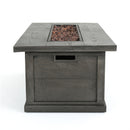 Transitional Rectangular Outdoor Propane Fire Pit With 50,000 Btu