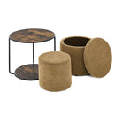 Multi Functional Ottoman And Table Set With Drum Stool