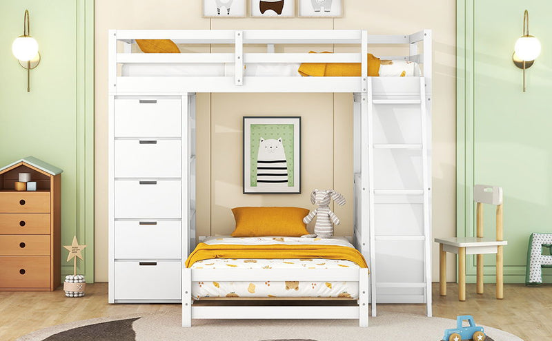 Bunk Bed With LED Light And USB Ports