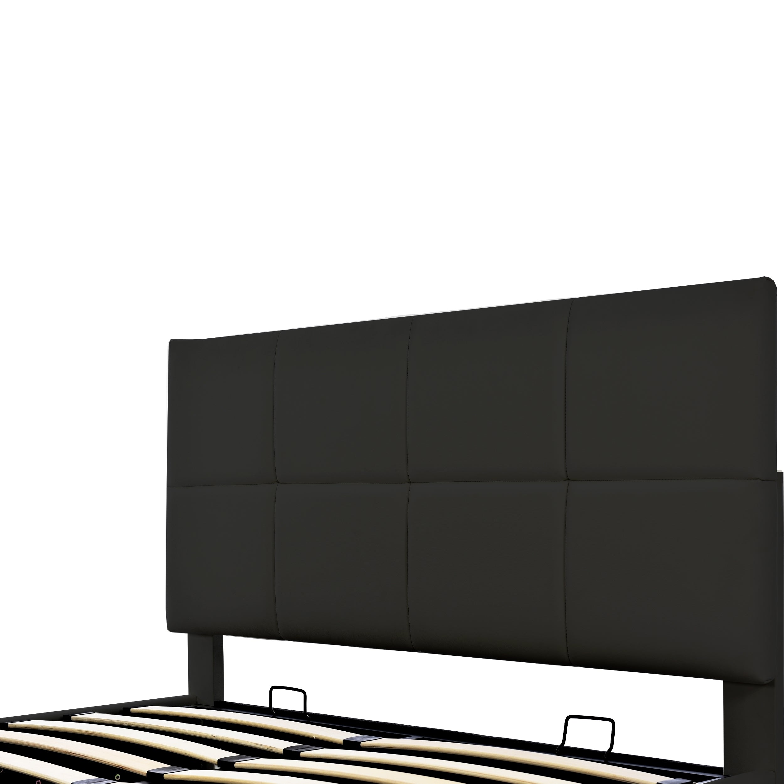 Full Size Tufted Upholstered Platform Bed with Hydraulic Storage System,PU Storage Bed with LED Lights and USB charger, Black - Atlantic Fine Furniture Melbourne FL