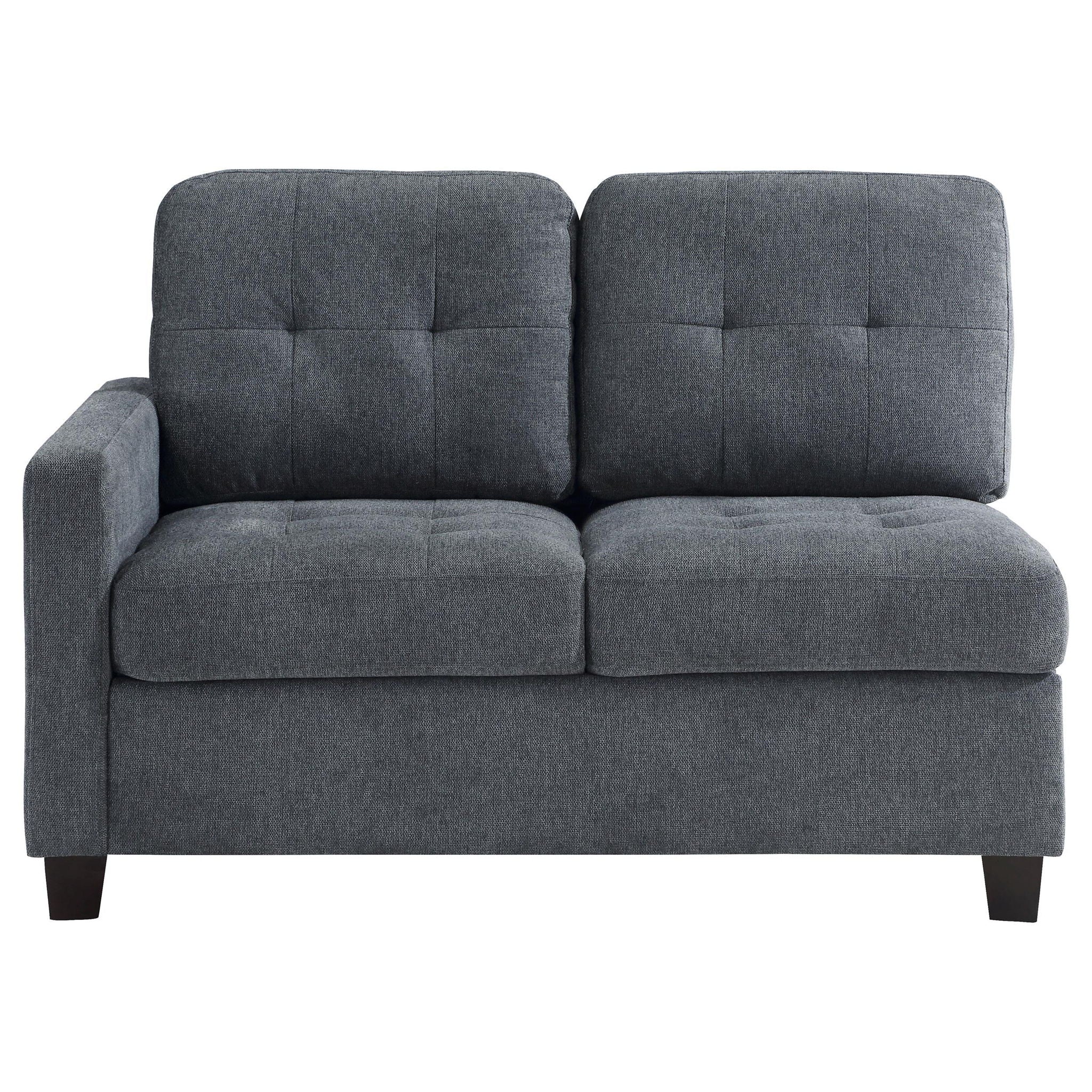 Georgina Upholstered LAF Loveseat Steel Grey