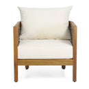 Outdoor Acacia Wood Club Chairs With Cushions