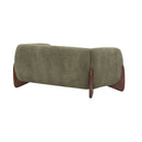 Contemporary Boucle Sherpa Sofa With Birch Wood Legs