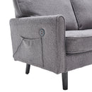 Mid Century Modern Loveseat Sofa With USB Ports, Removable Pillow Cover