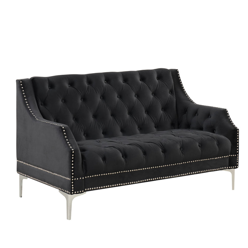 Modern Sofa Dutch Plush Upholstered Sofa & Metal Legs, Button Tufted Back