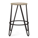 Simeon - Multifunctional Metal Stool With Wood Seat