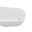 Contemporary Glossy Freestanding Bathtub With Chrome Overflow And Drain