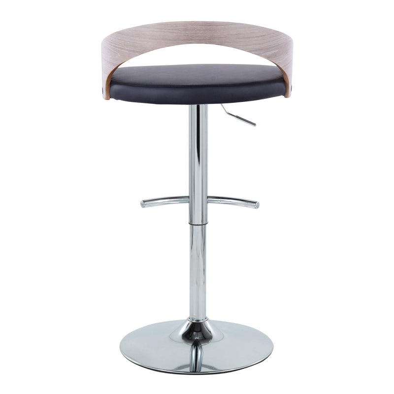 Grotto - Contemporary, Adjustable Barstool With Swivel With Rounded T Footrest (Set of 2)