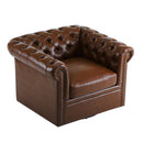 Chesterfield Style Swivel Club Chair With Button Tufted
