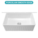 Ceramic Farmhouse Sink With Deep Basin And Stainless Steel Grid