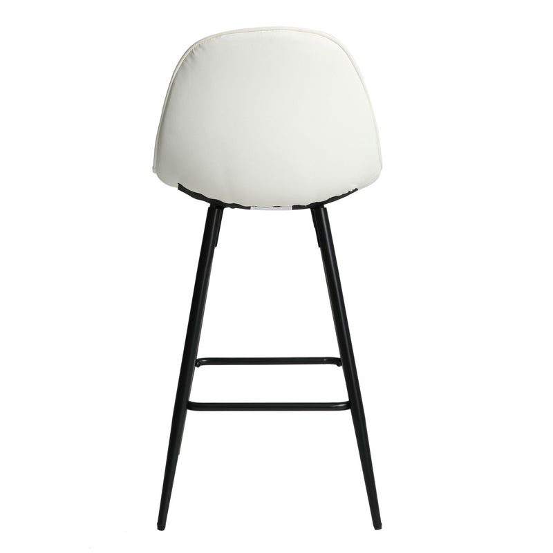 Modern Metal Counter Height Bar Stools With Back And Footrest (Set of 2)