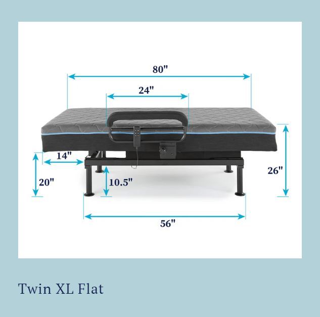 Adjustable Sleep To Stand Bed With Convenient Lift Assist Txl - Blue