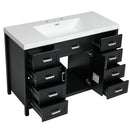 Bathroom Vanity With Sink, 2 Doors 8 Drawers, Soft Close System, Classic Design