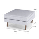 Amber - Square Upholstered Ottoman Linen