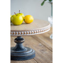 Wooden Display Stand With Beaded Trim - Black Brown