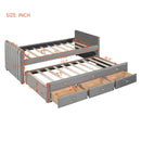 Upholstered Daybed With Trundle And Drawers