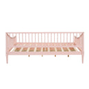 Full Size Daybed with Two Storage Drawers and Support Legs, Pink
