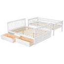 Bunk Bed With Drawers, Convertible Storage Bed