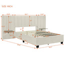 Upholstered Platform Bed With Big Headboard