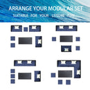 7 Piece Outdoor Furniture Set Waterproof Cushions Glass Table