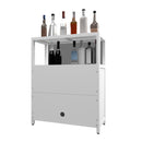 Bamboo Large Capacity Storage Cabinet With Shelves For Bathroom And Living Room - White